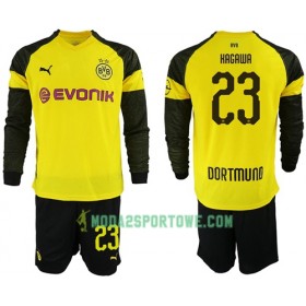 Koszulka Borussia Dortmund Kagawa 23 Dziecięcy Domowe Stroje Piłkarskie 2018/19 Długi Rękaw